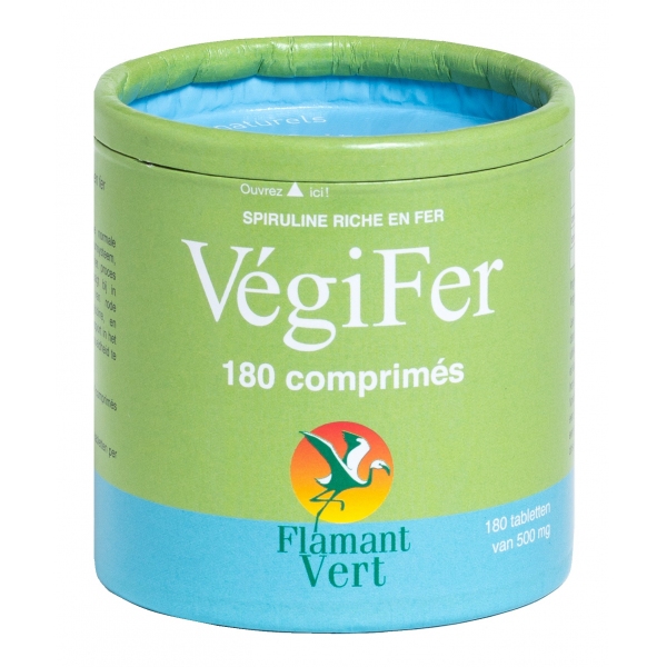 Vegifer - Spiruline riche en fer - 180 comprimes - Flamant Vert