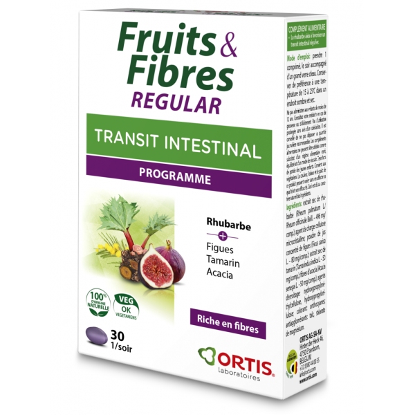 Phytothérapie Fruits et Fibres Regular - 30 comprimes Ortis