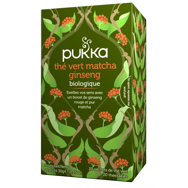 The vert Bio Matcha Ginseng - 20 sachets Pukka