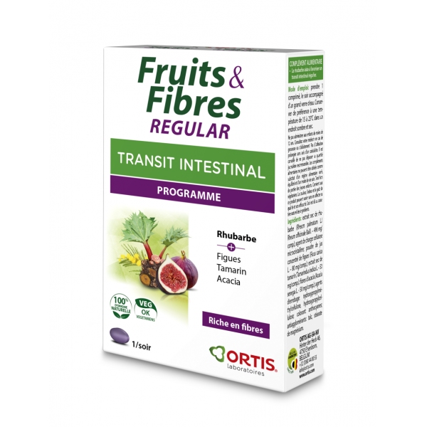 Phytothérapie Fruits et Fibres Regular - 15 comprimes Ortis