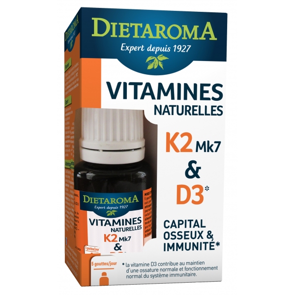 Phytothérapie Vitamine D3 K2 - Flacon 15 ml Dietaroma
