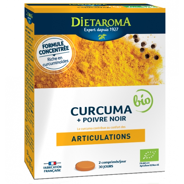 Curcuma Poivre Noir Bio - 60 comprimes Dietaroma