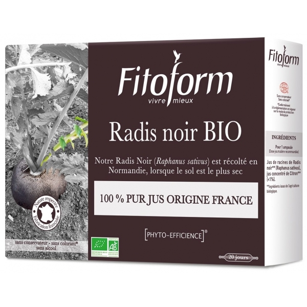 Phytothérapie Radis Noir Bio - 20 ampoules Fitoform