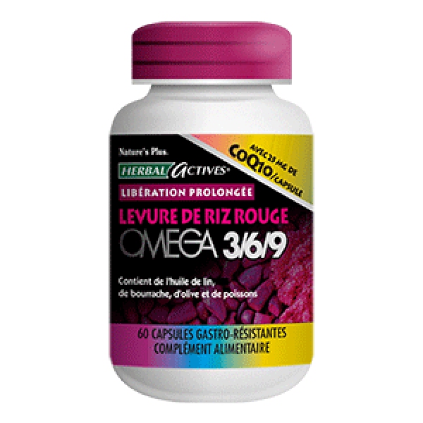 Phytothérapie Levure Riz Rouge Omega Coenzyme Q10 - 30 capsules Natures Plus