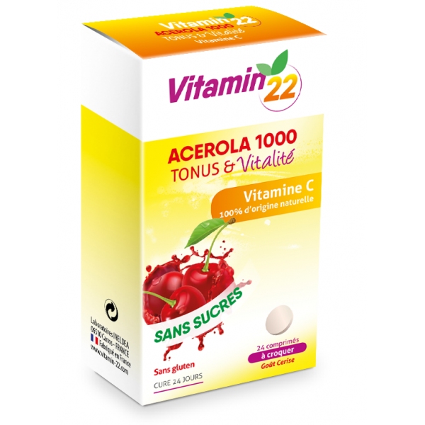 Phytothérapie Acérola 1000 Vitamin 22 - 24 comprimes Nutri expert
