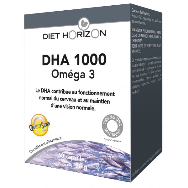 Phytothérapie DHA 1000 - Omega 3 -  60 capsules Diet Horizon