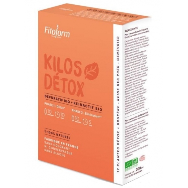 Phytothérapie Kilos Detox Bio - 20 ampoules Fitoform