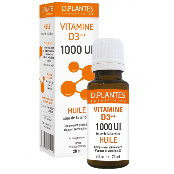 Phytothérapie Vitamine D3 1000 UI - Flacon 20ml D-Plantes
