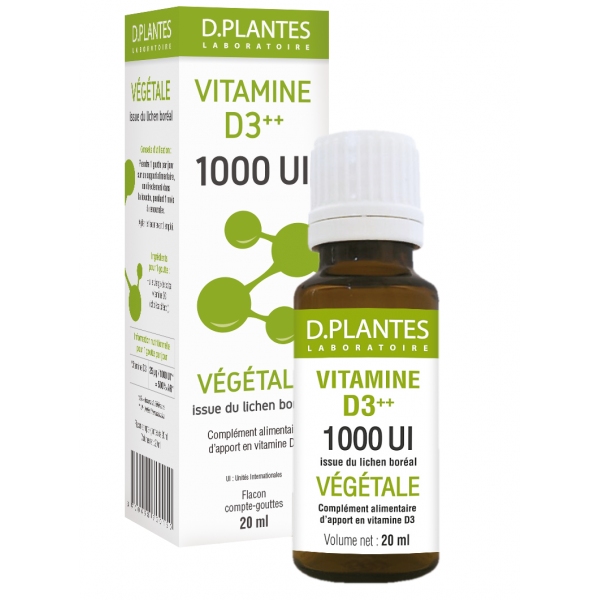 Vitamine D3 vegetale 1000 UI - Flacon 20ml D-Plantes