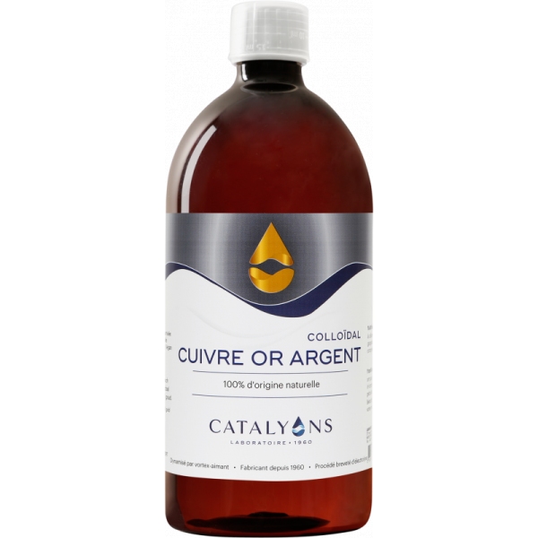 Phytothérapie Cuivre Or Argent - Flacon 1 litre - Catalyons