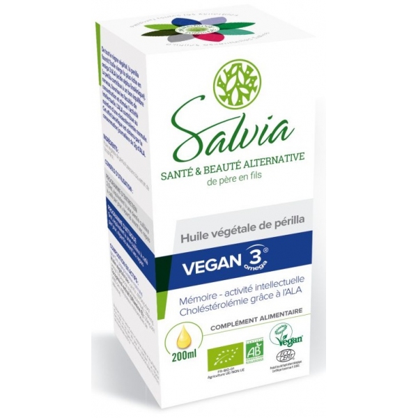 Phytothérapie Vegan 3 Huile de Perilla - Flacon 200 ml Salvia