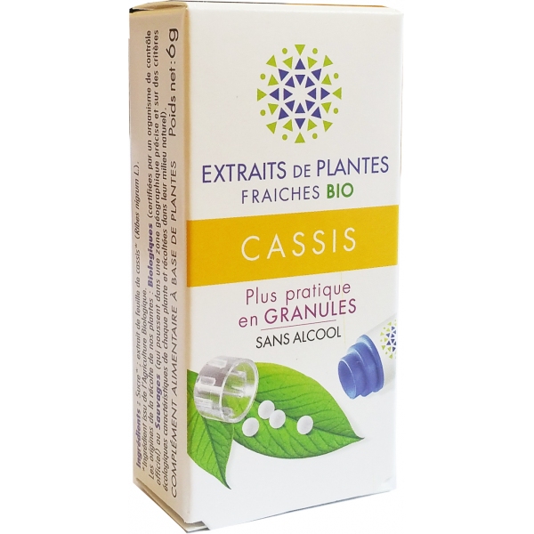 Phytothérapie  Cassis Bio - Extrait de plante fraiche - Granules Kosmeo