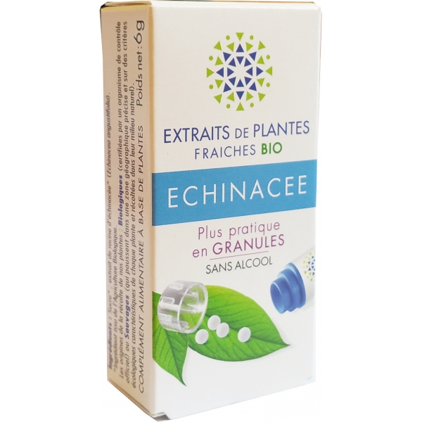 Phytothérapie  Echinacea Bio - Extrait de plante fraiche - Granulés Kosmeo