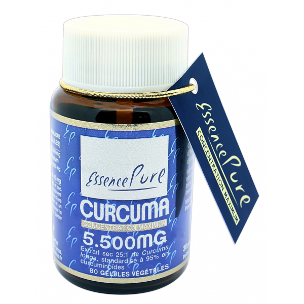 Phytothérapie Curcuma poivre noir 5500 mg - 80 gelules Essence pure