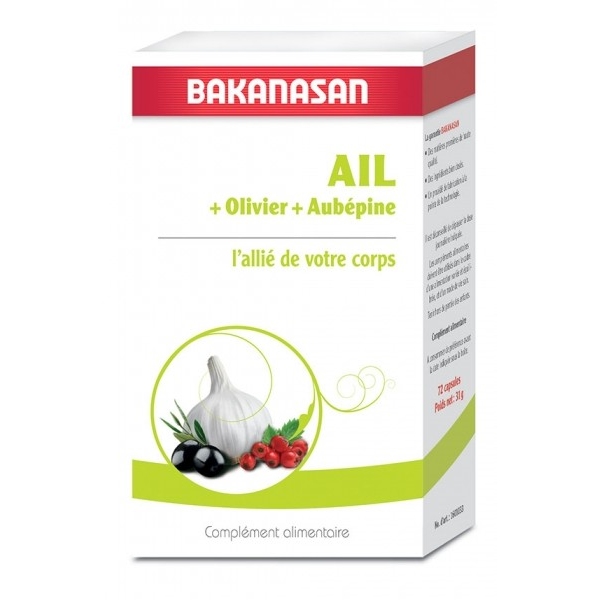 Phytothérapie Ail Olivier Aubepine - 72 capsules Bakanasan