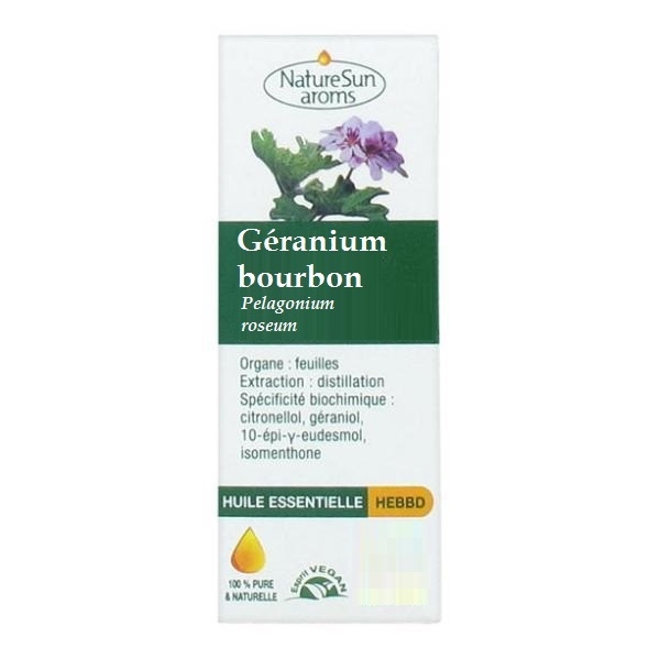 Phytothérapie Geranium Bourbon - Huile essentielle 10 ml Natursun