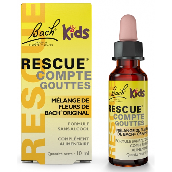 Phytothérapie Rescue Kids - Compte gouttes sans alcool - Fleurs Bach 10ml