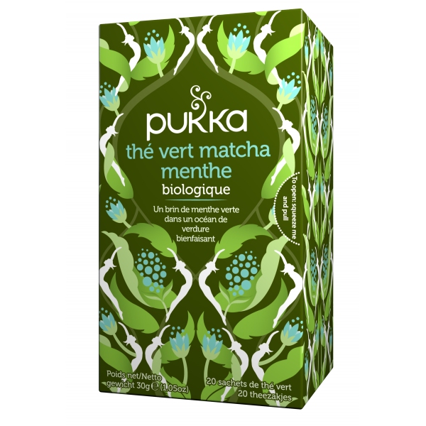 Phytothérapie The vert Bio Matcha menthe - 20 sachets Pukka
