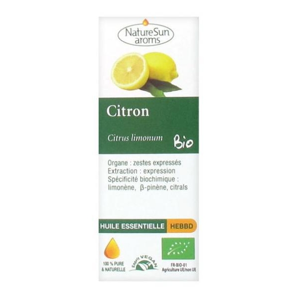 Phytothérapie Citron Bio - Huile essentielle 10 ml NaturSun