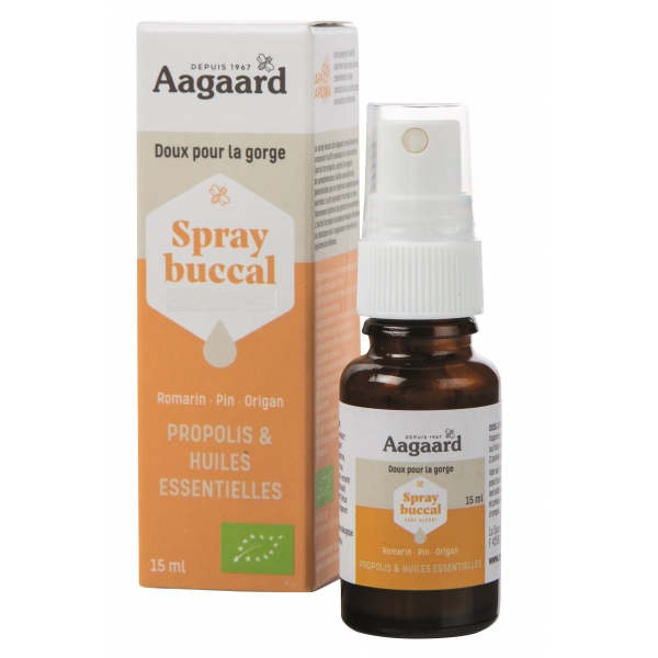 Spray Buccal propolis extraits Thym et Sauge - Flacon 15ml Aagaard 