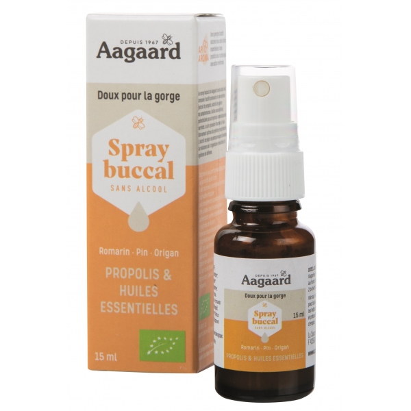 Phytothérapie Spray Buccal propolis Bio Sans alcool - Flacon 15ml Aagaard