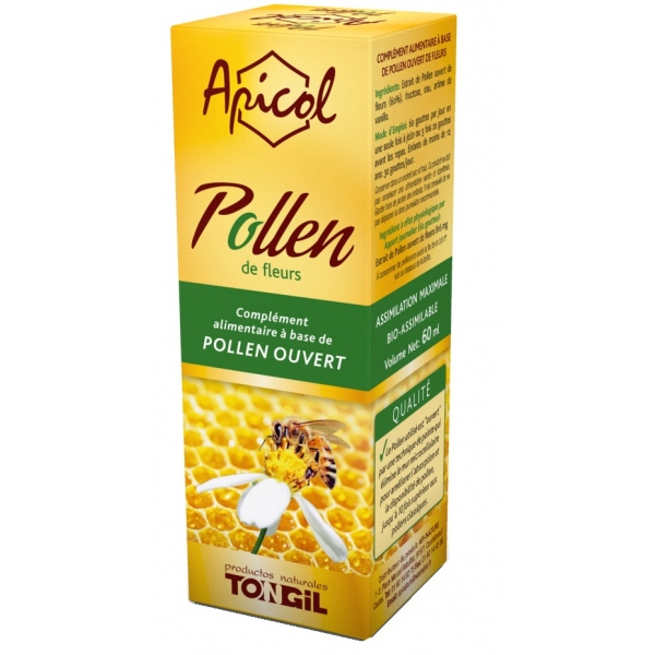 Phytothérapie Pollen extrait liquide Apicol - Flacon 60ml Api nature