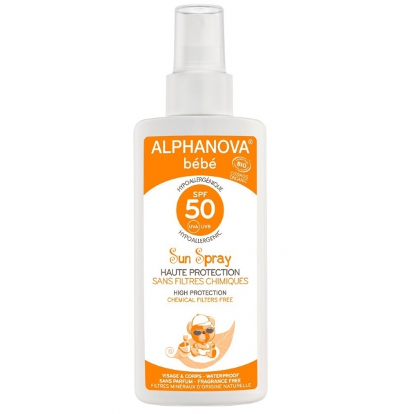 Phytothérapie Solaire Bebe Bio SPF 50 - Spray 125 g Alphanova bebe