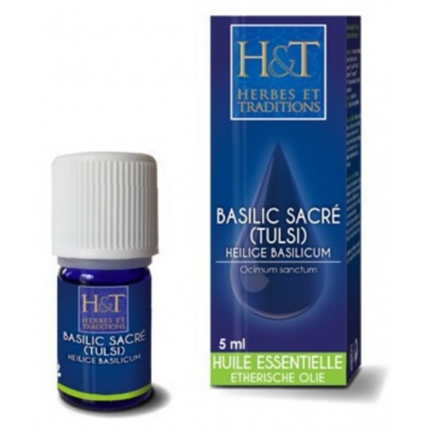 Phytothérapie Basilic sacre - Tulsi - Huile essentielle Flacon 5 ml Herbes Traditions