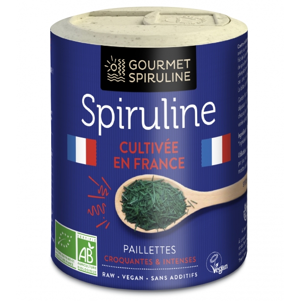 Phytothérapie Spiruline Bio Francaise Paillettes - Pot 90g Gourmet spiruline