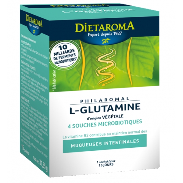 Phytothérapie L Glutamine vegetale Philaromal - 15 sachets Dietaroma