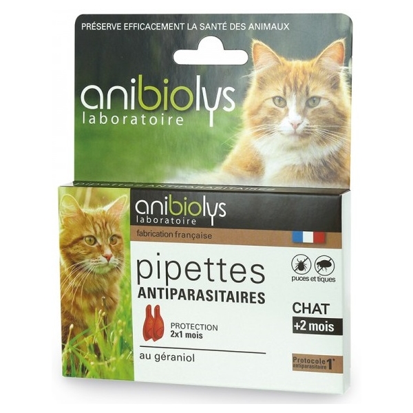 Phytothérapie Pipettes Antiparasitaires Chat - 2 pipettes Anibiolys