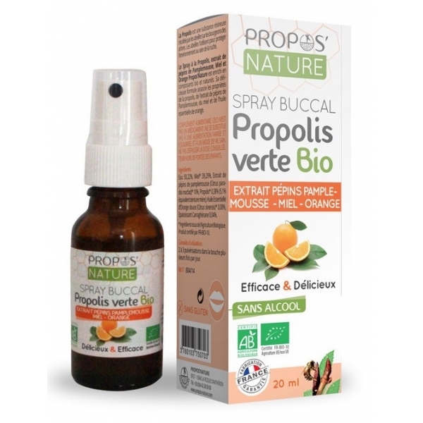 Spray buccal Propolis verte Bio Miel Pamplemousse - 20ml Propos nature
