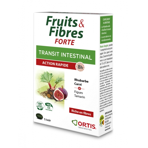Phytothérapie Fruits et Fibres Forte - 12 comprimes Ortis