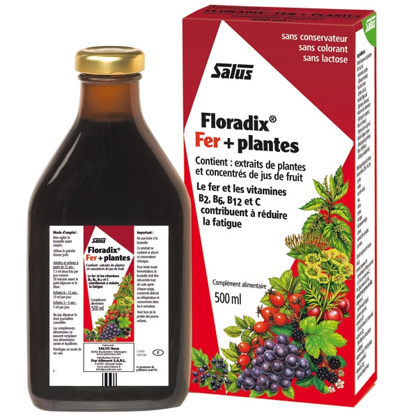 Phytothérapie Floradix Fer + Pantes - Flacon 500 ml Salus