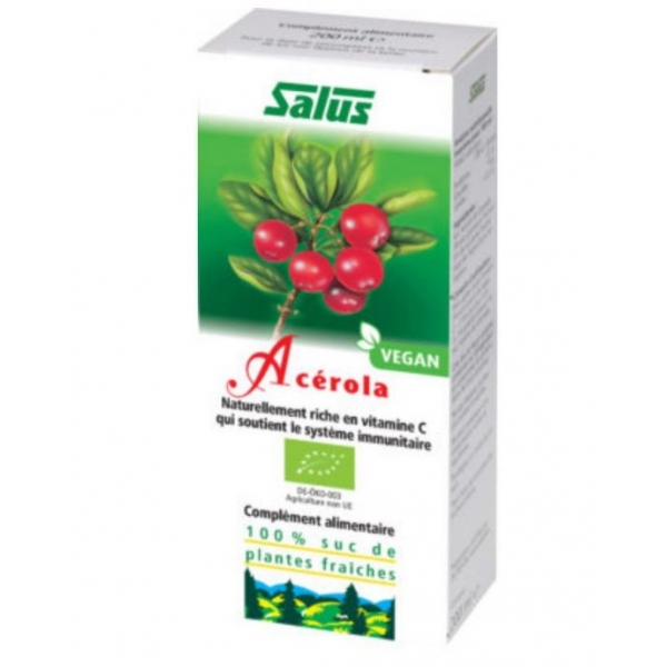 Phytothérapie Acerola Bio suc de plantes fraiches - Flacon 200 ml Salus