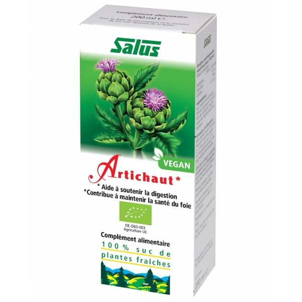 Phytothérapie Artichaut Bio suc de plantes fraiches - Flacon 200 ml Salus