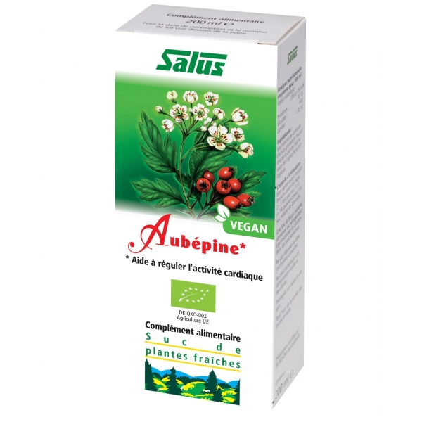 Aubepine Bio suc de plantes fraiches - Flacon 200 ml Salus