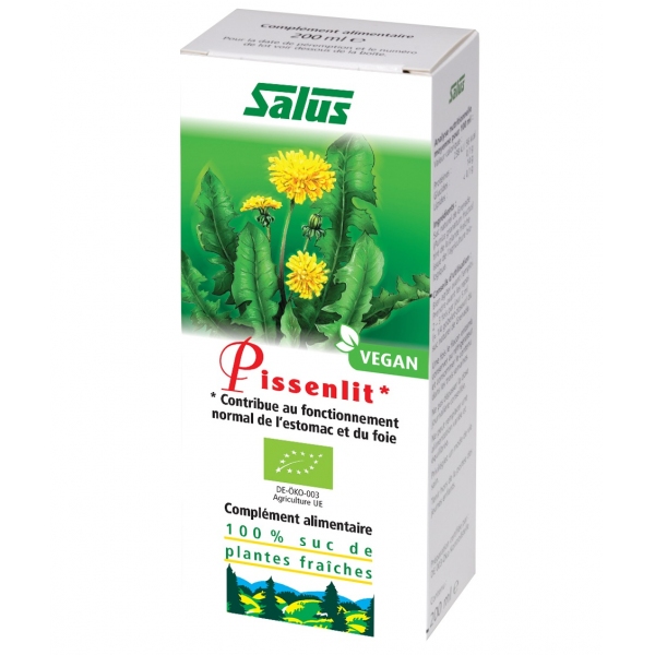 Phytothérapie Pissenlit Bio suc de plantes fraiches - Flacon 200 ml Salus
