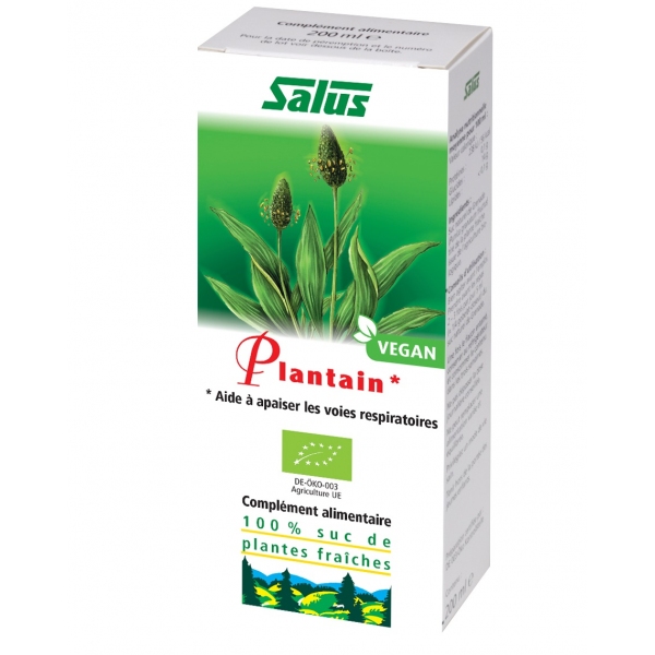 Phytothérapie Plantain Bio suc de plantes fraiches - Flacon 200 ml Salus