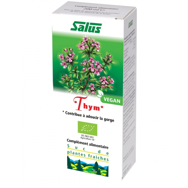 Phytothérapie Thym Bio suc de plantes fraiches - Flacon 200 ml Salus