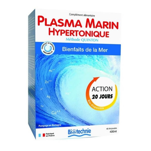Phytothérapie Plasma marin Quinton - Hypertonique 40 ampoules Aquatechnie