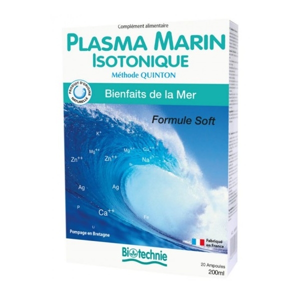 Phytothérapie Plasma marin Quinton - Isotonique 20 ampoules Biotechnie