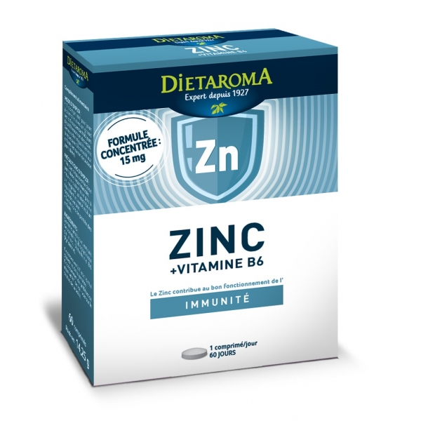 Zinc + Vitamine B6 - 60 comprimes Dietaroma