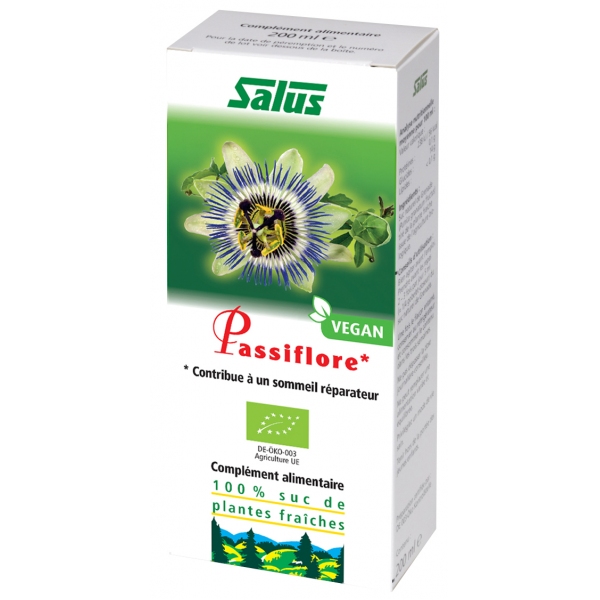 Phytothérapie Passiflore Bio suc de plantes fraiches - Flacon 200 ml Salus