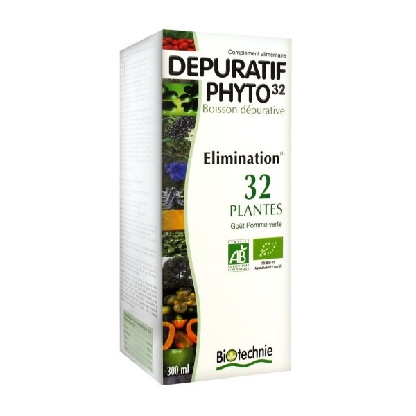 Phytothérapie Phyto 32 Depuratif Bio - Flacon 300ml Biotechnie
