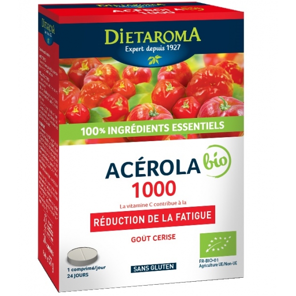 Acerola 1000 Bio Cerise - 24 comprimes Dietaroma
