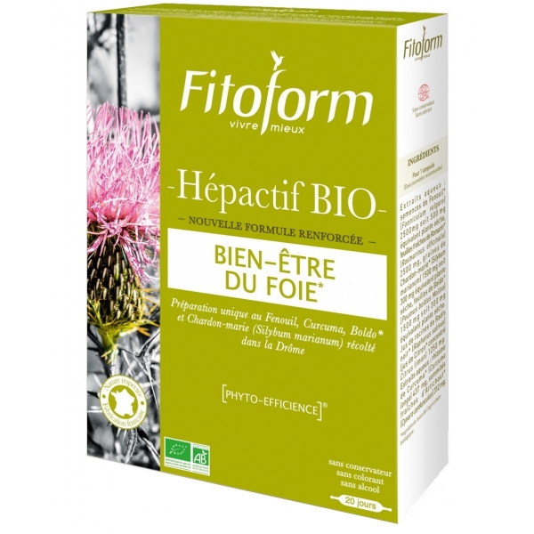 Phytothérapie Hepactif Bio - 20 ampoules Fitoform